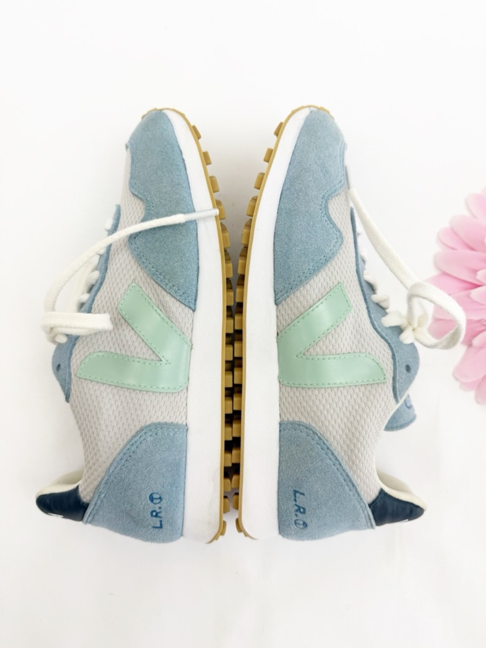 Veja SDU Rec Alveomesh Trainers Sneakers Light Grey/Matcha Green/Steel Blue - Picture 8 of 11